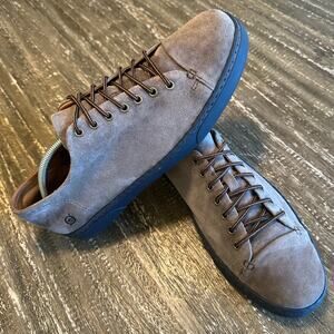 Born Shoes Bayne Cap-Toe Oxford Sneakers Leather Suede Brown Gray Men’s 10.5